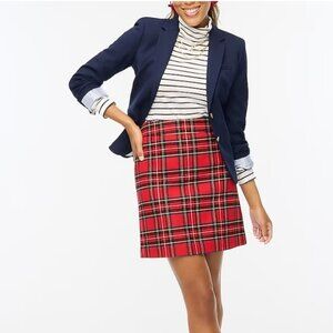EUC J.Crew Red Tartan A-line skirt